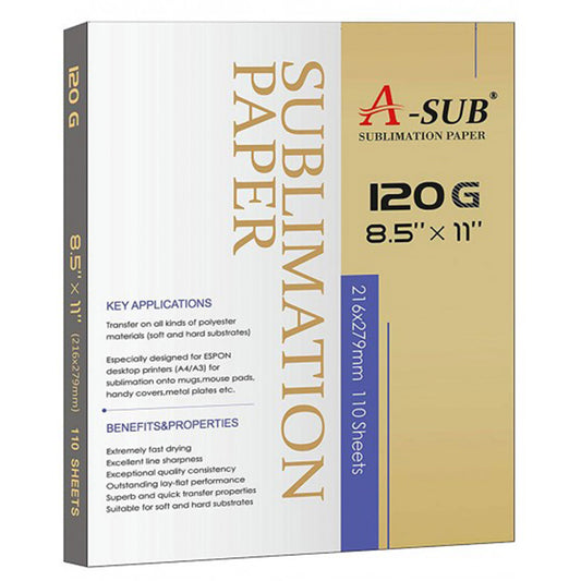 A-SUB Sublimation Paper 120gsm 110 Sheets Used For Inkjet Printers