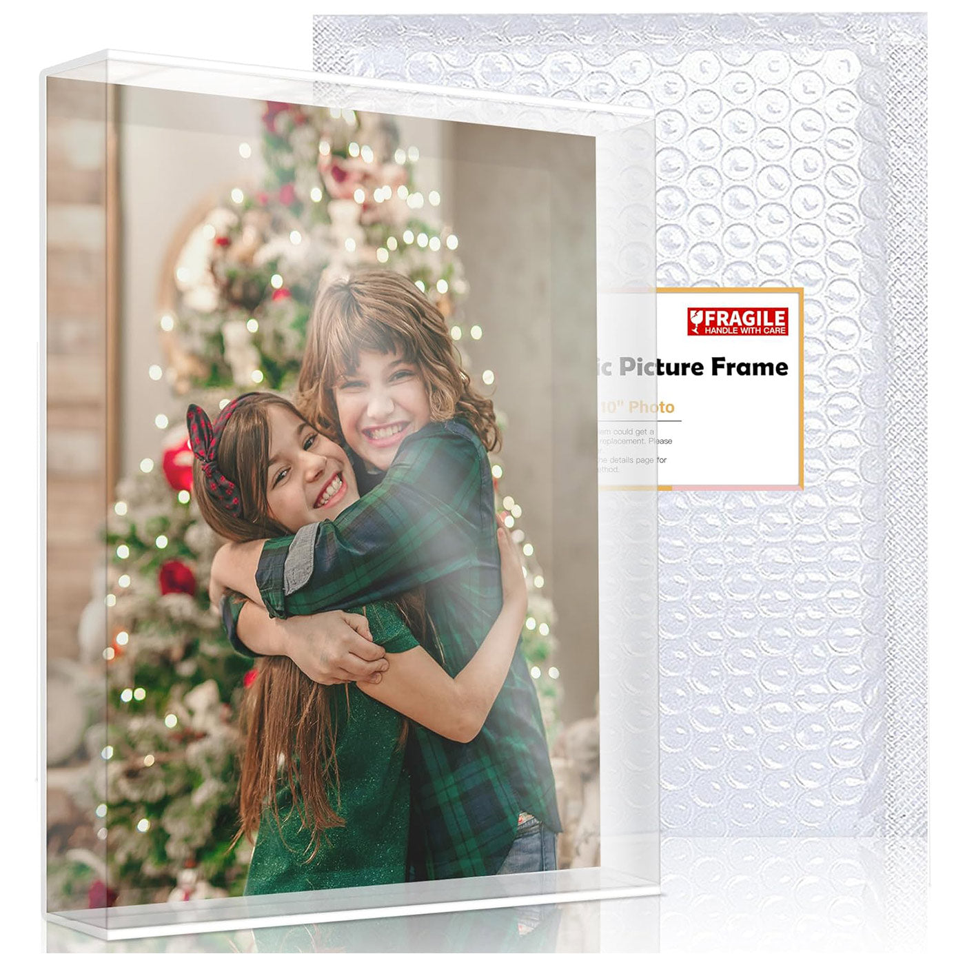 KOALA Acrylic Picture Photo Frame Double Sided Frameless Desktop Floating Display 8x10 inches 1 pack
