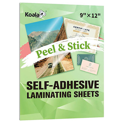 Koala Clear Self Adhesive Laminating Sheets for Stickers, Photos - 5 Sheets
