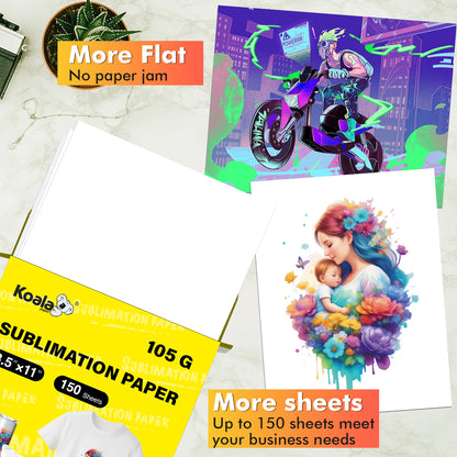 Koala Sublimation Paper 105gsm 150 Sheets Used For All Inkjet Printers 8.5x11 inches