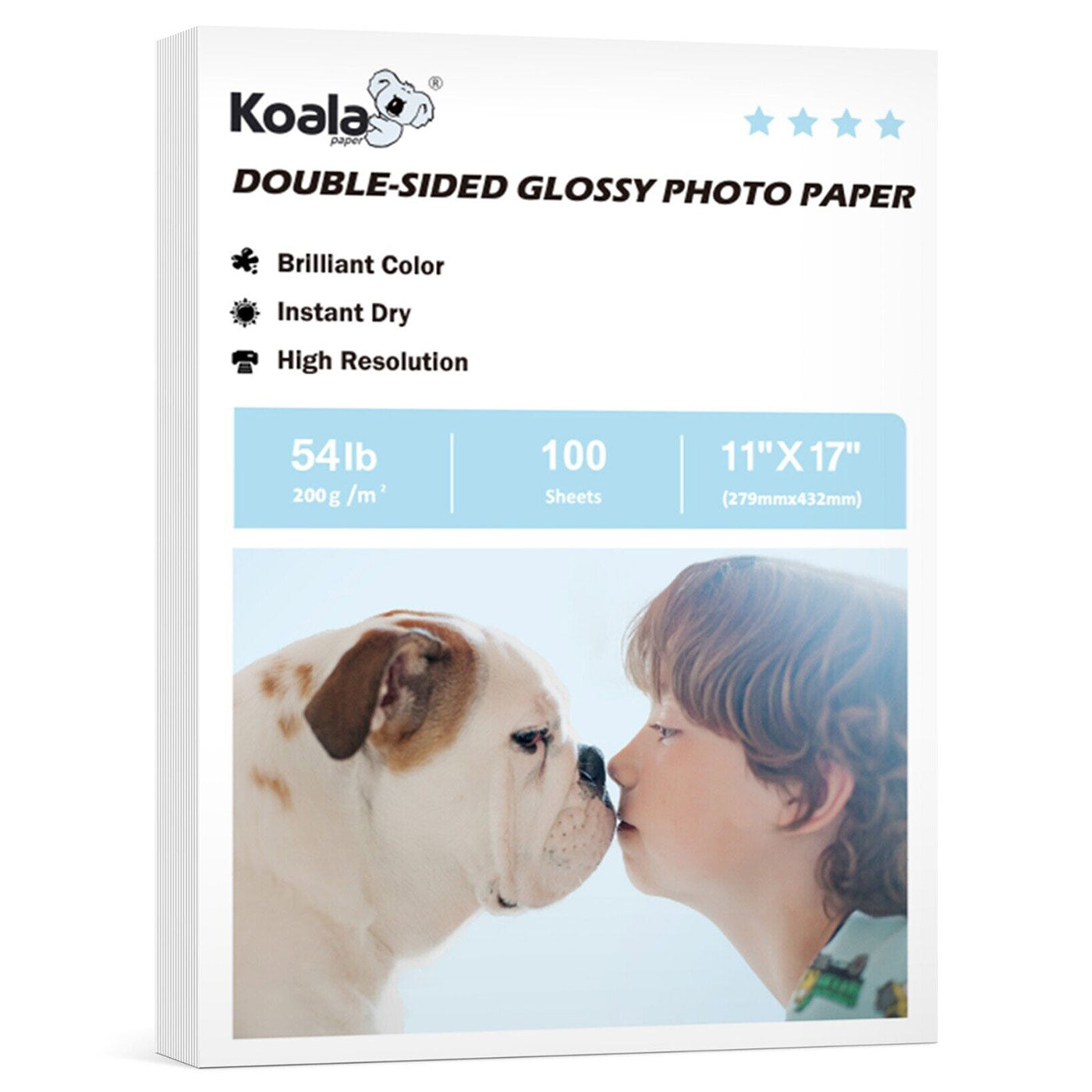 Koala Double Sided Inkjet Glossy Photo Paper Thick 54lb 100 Sheets 200gsm