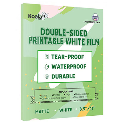 Koala Matte Double Sided Printable White Film for Laser Printer 25 sheets