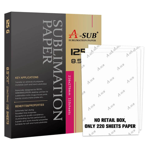 Buy A-SUB Sublimation Paper 125g, 120g, 105g – Fast Dry & Vibrant ...