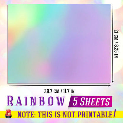 Koala Holographic Sticker Paper Clear RAINBOW, Transparent Laminting Sheets A4