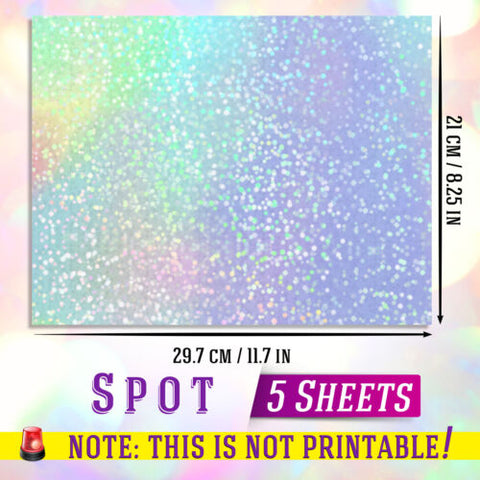 Koala Clear Self-Adhesive Laminating Sheet Holographic Vinyl Sticker Paper A4 5PK