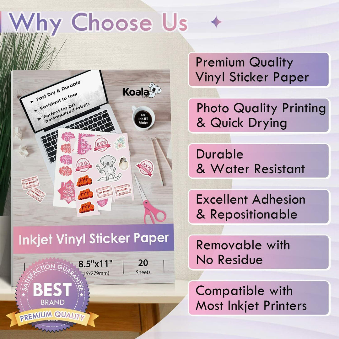 【Bulk Prices】Koala Waterproof Glossy Vinyl Sticker Paper For Inkjet Pr ...