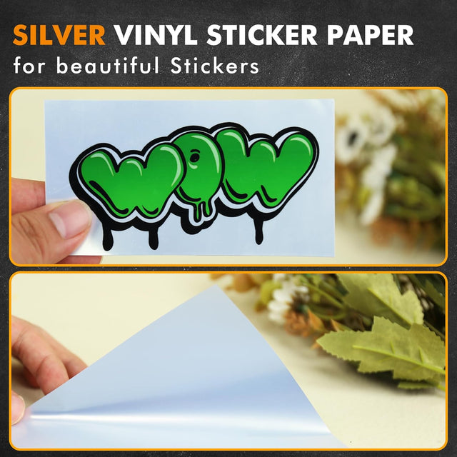 Koala Matte Silver Vinyl Sticker Paper – Printable for Inkjet, 8.5x11 ...