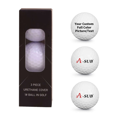 A-SUB 3-Piece Golf Ball 12 PCS Blank for UV DTF, Waterslide & UV Printing