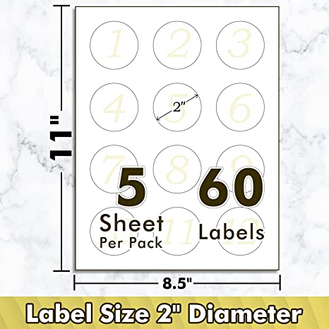 Koala Matte White Waterproof Printable Circle Labels for Inkjet and La ...