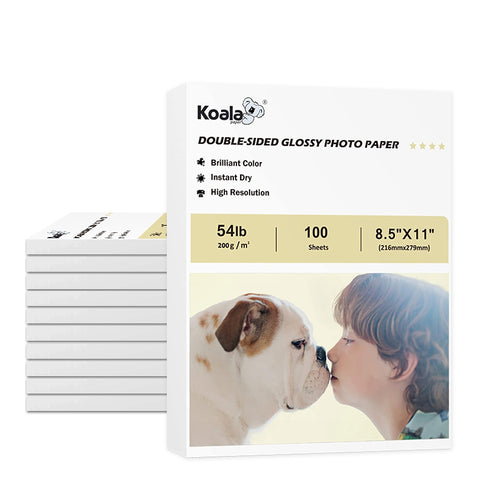 【Bulk Prices】300-1000 Sheets Koala Double-Sided Glossy Inkjet Photo Paper –  54lb(200gsm)