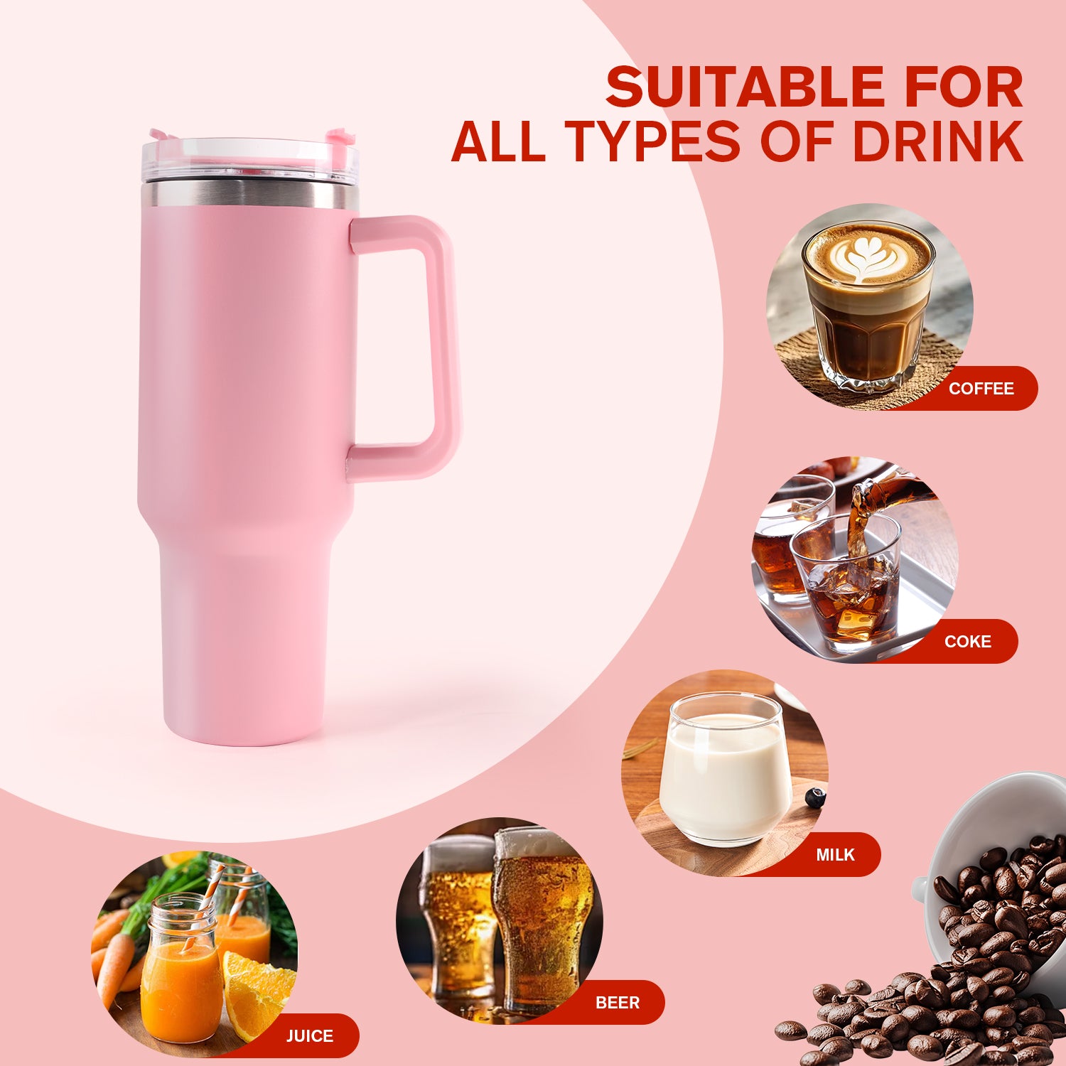 A-SUB Pink Insulated Tumbler Blank for UV DTF Printing – koalagp
