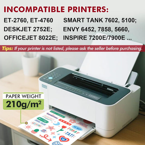 A-SUB Clear Vinyl Sticker Paper for Inkjet Printers – Waterproof Translucent Printable Sticker Paper, 8.5x11”, 50 Sheets