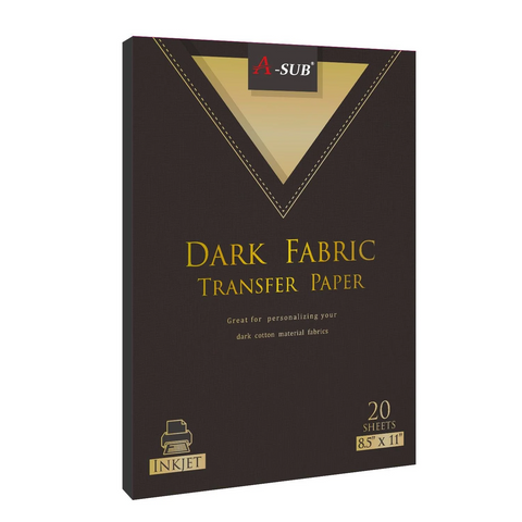 A-SUB Dark Fabric Transfer Paper 10 sheets - Professional Heat Transfer Vinyl for Cotton & Polyester | Crisp, Vibrant Transfers