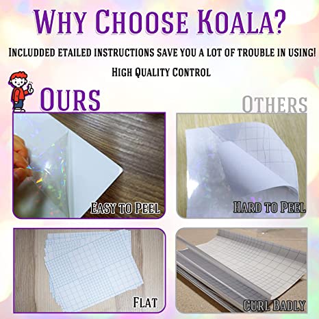 25 Fogli A4 Autoadesivi Olografici Trasparenti – KOALA Paper (24 + 1 Liscio) - Foto 5