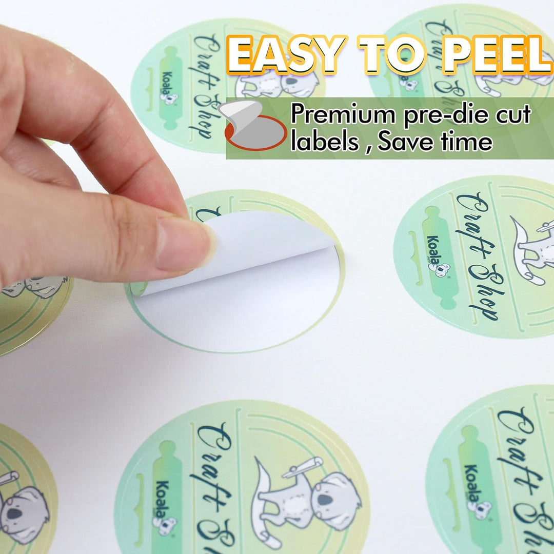 Koala Pearl Glossy White Printable Circle Labels for Inkjet and Laser ...