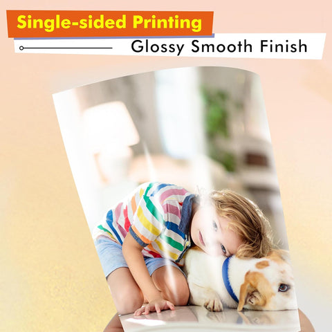 Koala Heavyweight Glossy Inkjet Photo Paper –  69lb(260gsm), Single-Sided 8.5×11″ – Thick, Smudge-Resistant for Greeting Cards & Cake Toppers