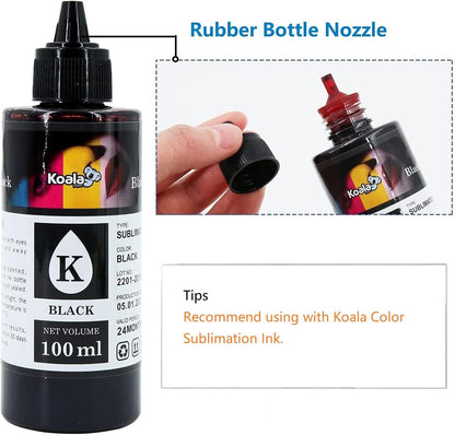 Koala Black Sublimation Ink Refill Bottles 2x100ML