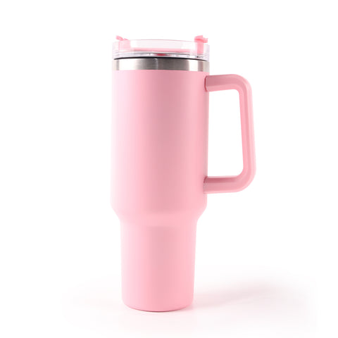 A-SUB Pink Insulated Tumbler with Handle – Blank for UV DTF, Waterslide & UV Printing