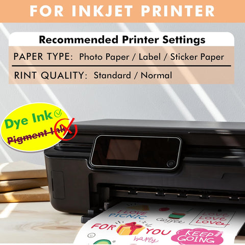 A-SUB Clear Vinyl Sticker Paper for Inkjet Printers – Waterproof Translucent Printable Sticker Paper, 8.5x11”, 50 Sheets