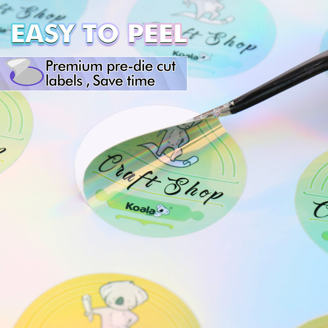 Koala Holographic Round Labels for Inkjet and Laser Printers 2 Inches ...