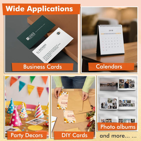 Koala Heavyweight Glossy Inkjet Photo Paper –  69lb(260gsm), Single-Sided 8.5×11″ – Thick, Smudge-Resistant for Greeting Cards & Cake Toppers