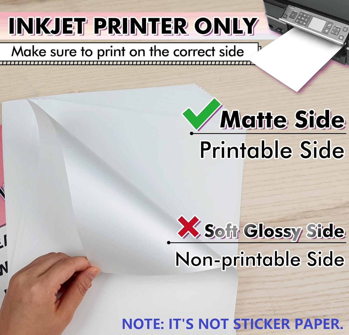 Koala Matte White Printable Vinyl Paper for Inkjet Printer 30 Sheets