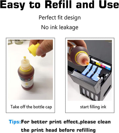 Koala Compatible Refill Dye-Based Ink Bottles Compatible with Desktop Inkjet Printers ET-2650 ET-2720 ET-2750 ET-3750 ET-4750 ET-16500 ST-2000 ST-3000 ST-4000 L120 L210 L355