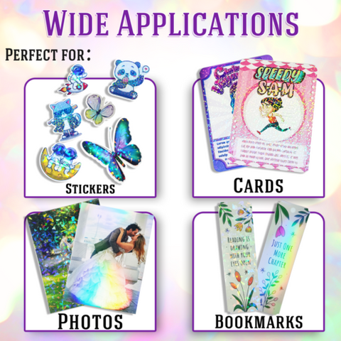 Koala Clear Self-Adhesive Laminating Sheet Holographic Vinyl Sticker Paper A4 5PK