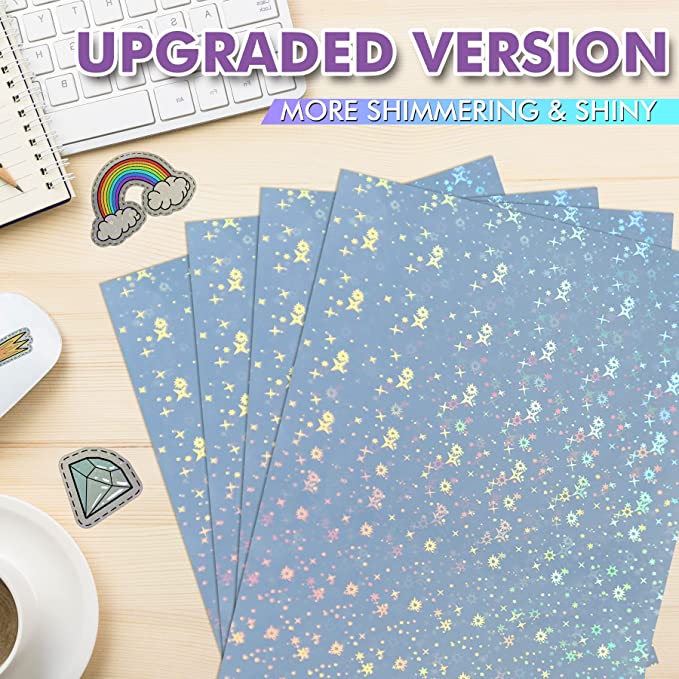Koala Star Holographic Sticker Paper for Inkjet Printer 8.5x11 Inches 10 Sheets