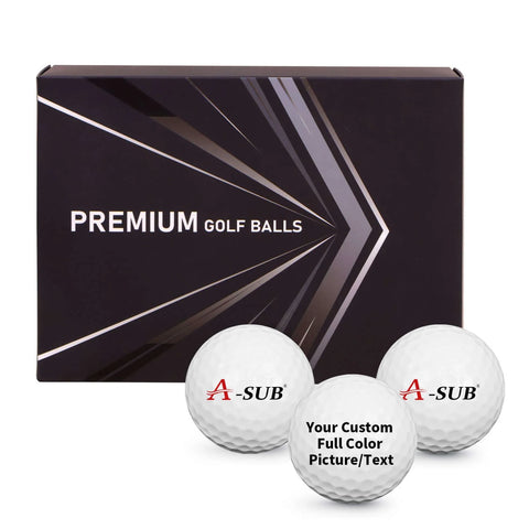 A-SUB 2-Piece Golf Ball 12 PCS Blank for UV DTF, Waterslide & UV Printing