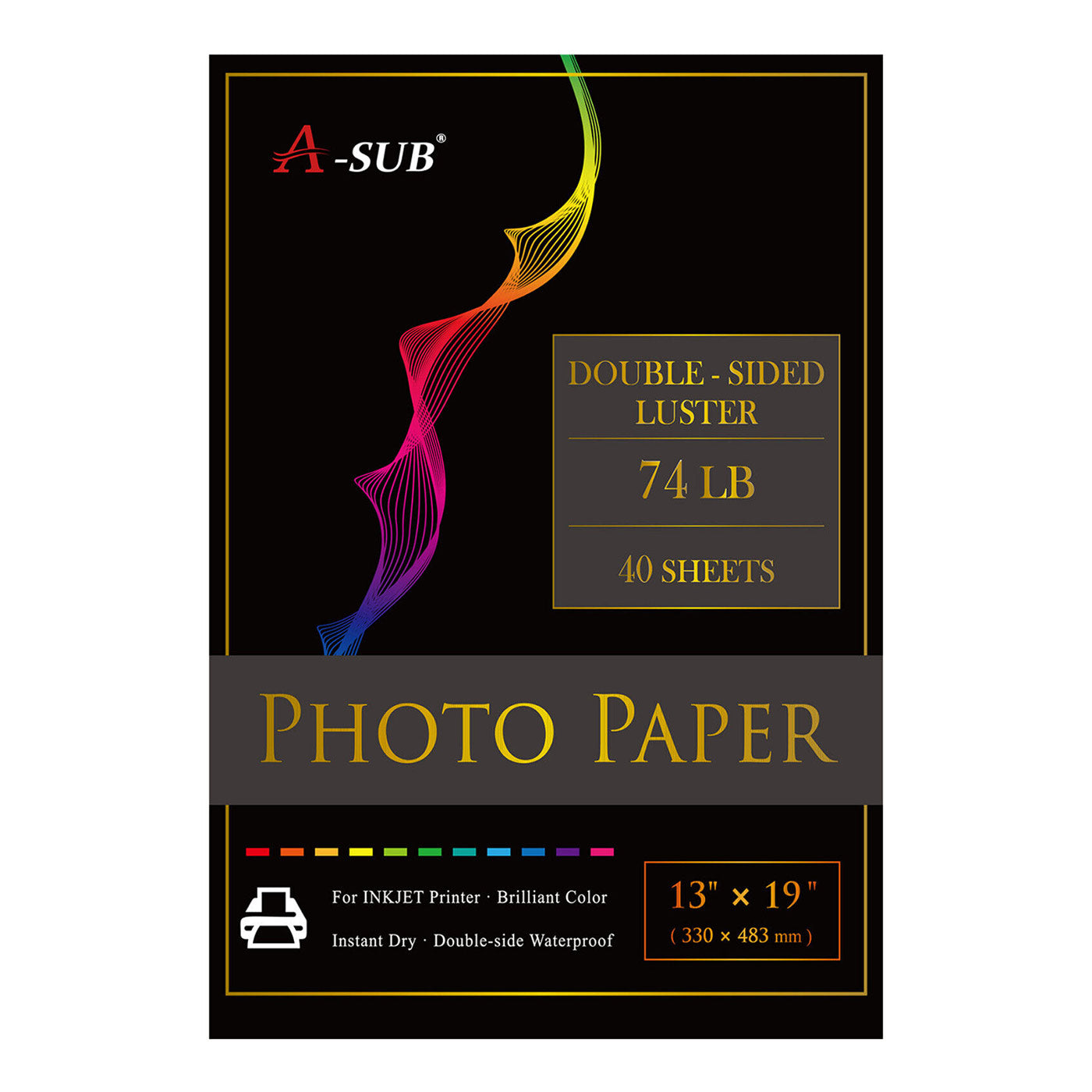 Luster Polyester Paper Sticker A-SUB Double-Sided Luster Photo Paper – 74lb RC Inkjet Paper, 40 Sheets ...