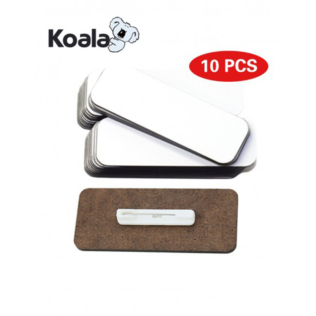 Koala Sublimation Name Badge MDF with Pin for Heat Transfer 10 PCS ...