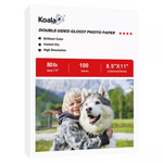 Koala Glossy Cardstock Paper – Double-Sided, 80lb (300gsm), 8.5x11", White, for Inkjet Printers, 100 Sheets