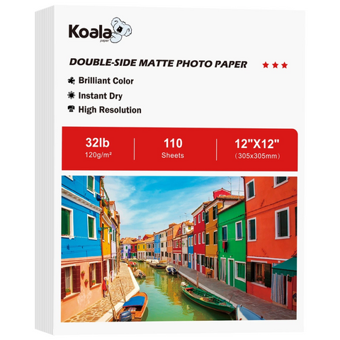 Koala Double-Sided Matte Inkjet Photo Paper – 32lb(120gsm), 110 Sheets for Brochures, Handouts & DIY Projects