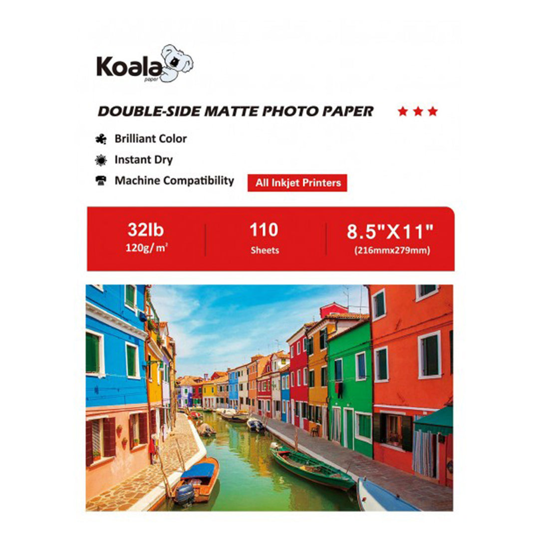 Koala 32lb Double-Sided Matte Inkjet Paper – 8.5x11 / 13x19, 110 Sheets ...