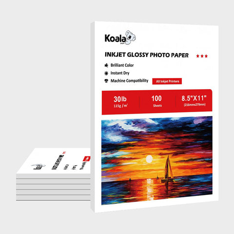 Koala Glossy Photo Paper – 1000 Sheets, 8.5x11 Letter Size, 30lb/115gsm, For Inkjet Printers (Canon, HP, Brother)