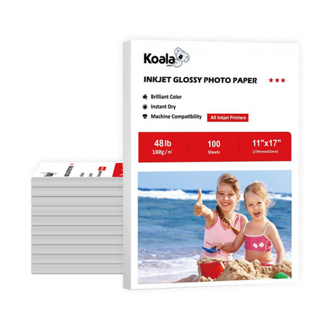 [Bulk Prices] 500-1000 Sheets Koala Glossy Inkjet Photo Paper – 48lb (180gsm) 11x17 inches