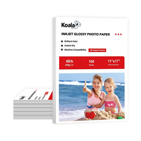[Bulk Prices] 500-1000 Sheets Koala Glossy Inkjet Photo Paper – 48lb (180gsm) 11x17 inches