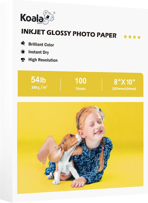 Koala Glossy Inkjet Photo Paper – For DIY Cake Toppers & Party Favors, 54lb (200gsm)