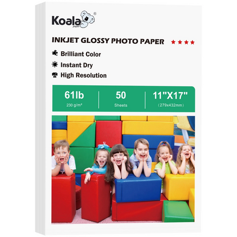 Koala Glossy Inkjet Photo Paper – Perfect for Photo Prints & DIY Art, 61lb (230gsm)