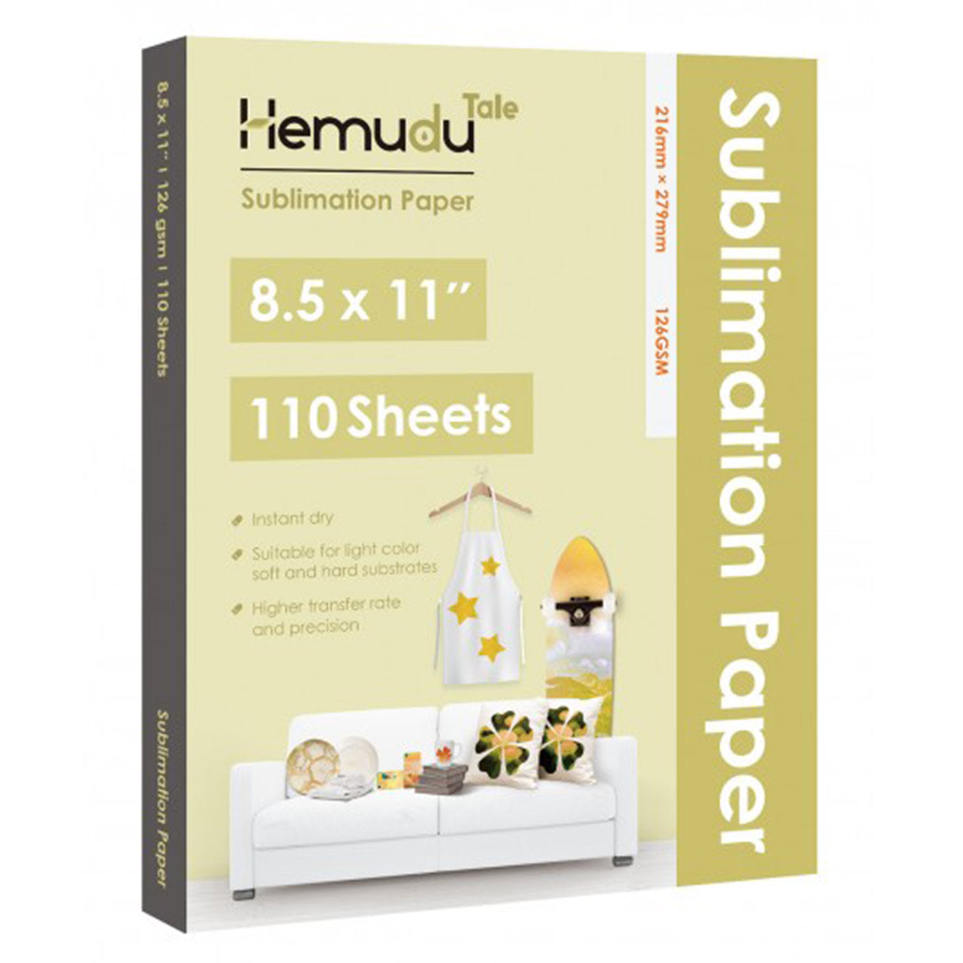 Hemudu Sublimation Transfer Paper 126gsm 110 Sheets for any Inkjet Printer