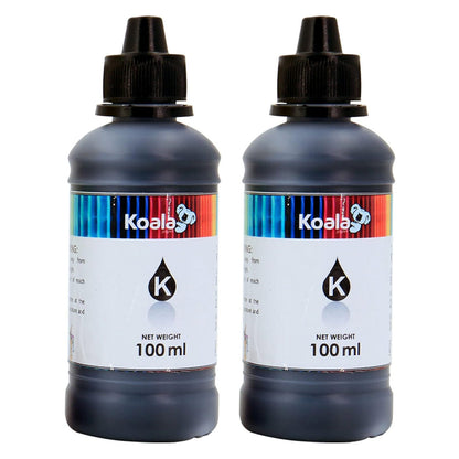 Koala 200 ML Black Universal Dye-Based Ink Bottle Replacement for 502 522 664 512 532 542 552