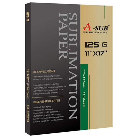 A-SUB 8.5" x 11" Sublimation Paper 125gsm, 110 Sheets