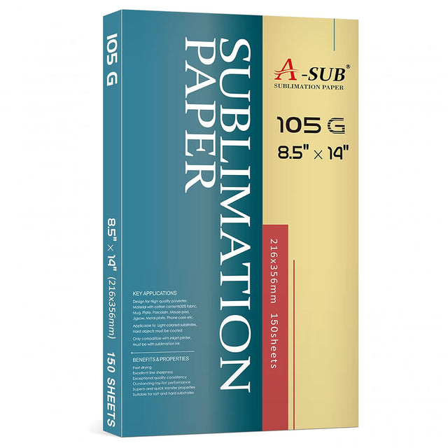 Buy A-SUB Sublimation Paper 125g, 120g, 105g – Fast Dry & Vibrant ...