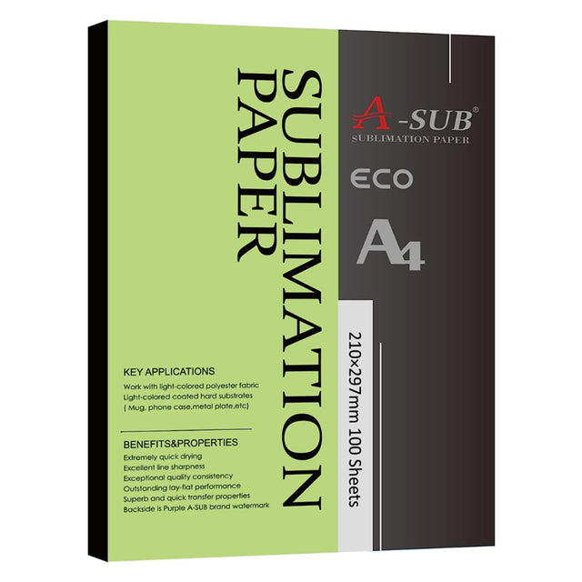 Buy A-SUB Sublimation Paper 125g, 120g, 105g – Fast Dry & Vibrant ...