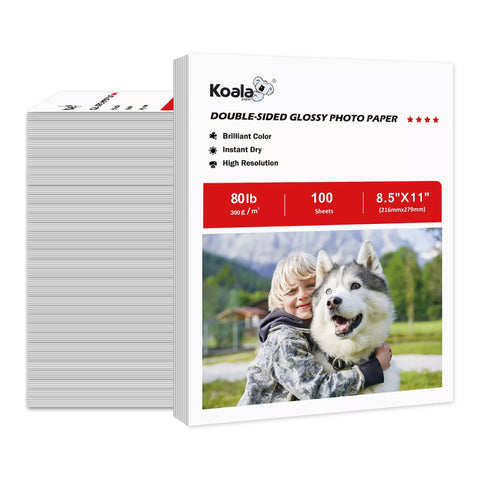 【Bulk Prices】800-3200 Sheets Koala Glossy Cardstock Paper – Double-Sided, 80lb (300gsm), 8.5x11"