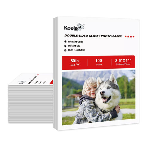 【Bulk Prices】800-3200 Sheets Koala Glossy Cardstock Paper – Double-Sided, 80lb (300gsm), 8.5x11"