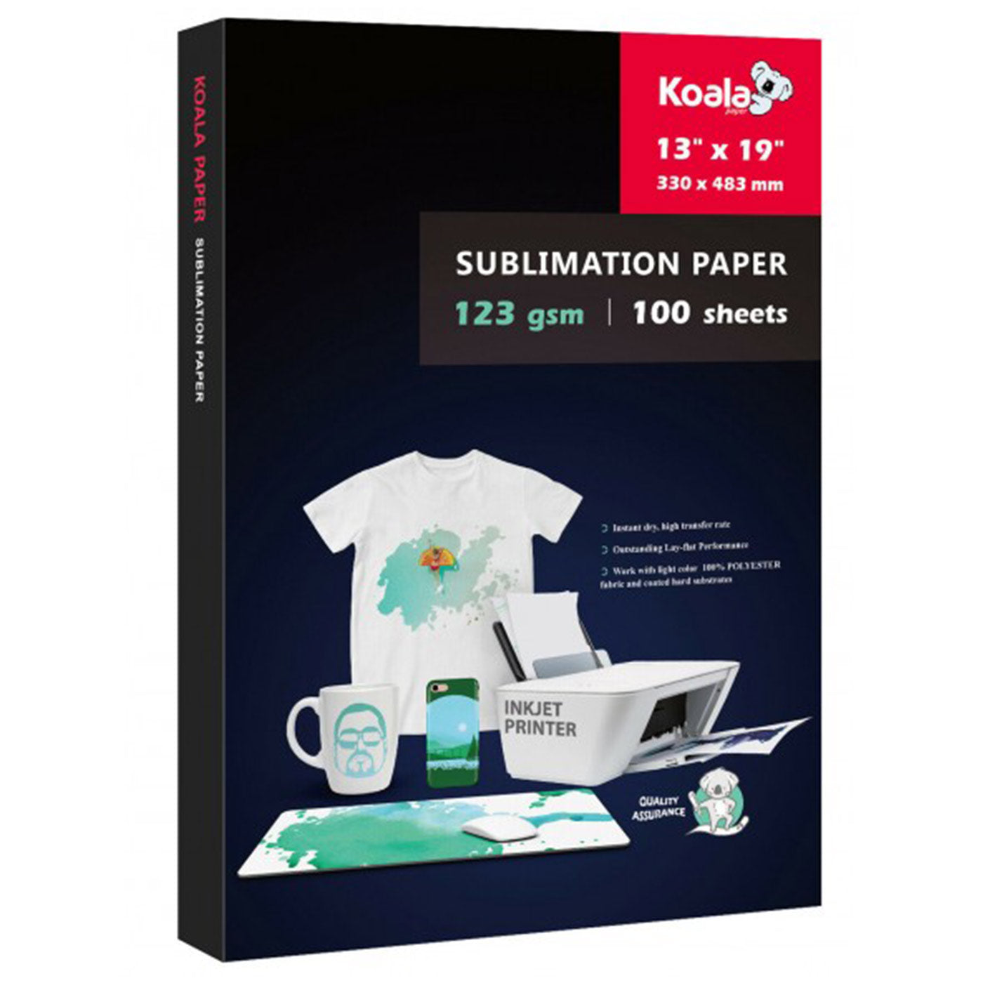 KOALA Sublimation Transfer Paper for All Inkjet Printer 123gsm 100 Sheets