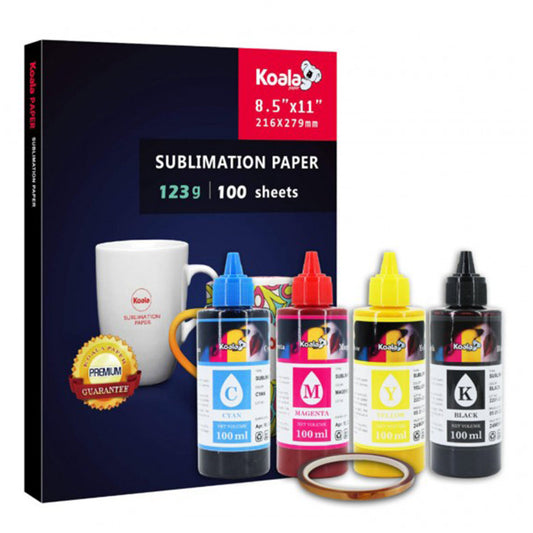 Bundle Kit Koala Sublimation Paper 123gsm 8.5x11inches A4 + Koala Sublimation Ink for Epson