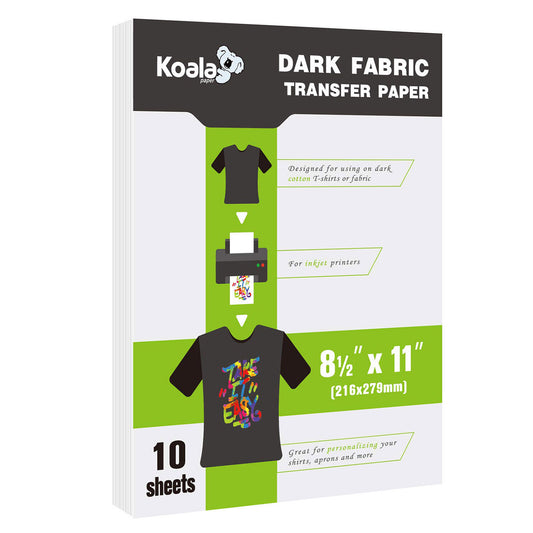 Koala Dark T Shirt Transfer Paper for Cotton Fabric 10 sheets/ 20 sheets